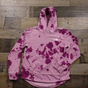 The North Face Tie Dye Hoodie Girls Medium Pink Purple Pullover Sweatshirt